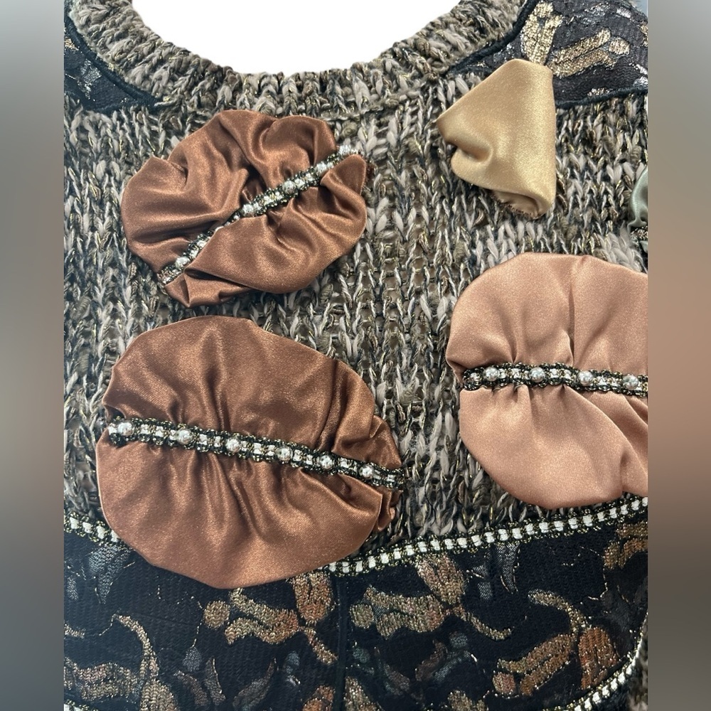 Bonnie & Bill by Holly Dolly Parton Vintage chunky sparkly vintage Sweater-S - Picture 3 of 11